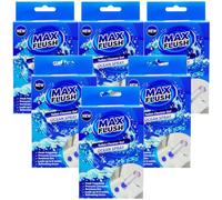 Max Flush Toilet Cleaner Gel, 45ml, Pack of 6, Citrus and Tropical Blossom Fragrances, 6 Weeks Duration (Ocean Spray)