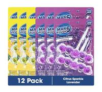 Max Flush Toilet Rim Block Cleaner 12 Pack - Twin Pack (2 x 45g Each) - 1.08kg (1080g) Total - Mix (C)