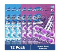 Max Flush Toilet Rim Block Cleaner 12 Pack - Twin Pack (2 x 45g Each) - 1.08kg (1080g) Total - Mix (O)