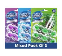 Max Flush Toilet Rim Block Cleaner 3 Pack - Twin Pack (2 x 45g Each) - 270g Total - Mix (G)