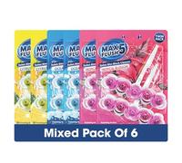 Max Flush Toilet Rim Block Cleaner 6 Pack - Twin Pack (2 x 45g Each) - 540g Total - Mix (A)