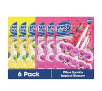 Max Flush Toilet Rim Block Cleaner 6 Pack - Twin Pack (2 x 45g Each) - 540g Total - Mix (D)