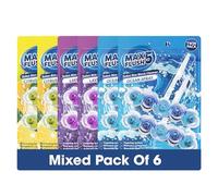 Max Flush Toilet Rim Block Cleaner 6 Pack - Twin Pack (2 x 45g Each) - 540g Total - Mix (L)