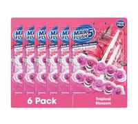 Max Flush Toilet Rim Block Cleaner 6 Pack - Twin Pack (2 x 45g Each) - 540g Total - Tropical Blossom