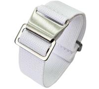 Max French Marine Nationale Elastic Nylon Navy Divers Parachute Watch Straps 20mm 22mm Military Bands (20mm, White)