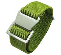 Max French Marine Nationale Elastic Nylon Navy Divers Parachute Watch Straps 20mm 22mm Military Bands (22mm, Green)