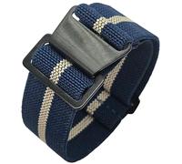 Max French Marine Nationale Elastic Nylon Navy Divers Parachute Watch Straps 20mm 22mm Military Bands (22mm, Blue Khaki PVD)
