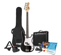 Max GigKit Beginner Bass Guitar Pack - Full-Size Electric Learner Bass Guitar Starter Set in Black, 40W Amp, Bag, Strap, Tuner, Lessons & Accessories Included - Ideal Starter Pack for Beginners
