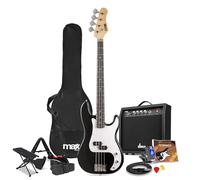 Max GigKit Electric Beginner Bass Guitar Package Plus - Complete Starter Bass Guitar Kit with Accessories & 6 Months Online Lessons for Learner Bass Guitarists - Black