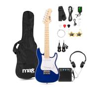 MAX GigKit Junior 1/4 Size Electric Guitar with Wireless System, Blue - Beginner Electric Guitar Kit, 21 Frets, 10W Amp, Accessories, Perfect for Kids & Young Starters, No Cables Needed