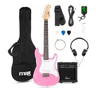 Max GigKit Junior Electric Guitar Starter Pack, 3/4 Size, Pink