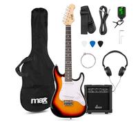 Max GigKit Junior Electric Guitar Starter Pack, 3/4 Size Sunburst - Complete Beginner Kit with 20W Amplifier, Case, Tuner, Spare Strings, Picks, Strap - Ideal for Kids Aged 8-13 Learning Guitar