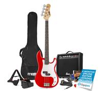 Max Gigkit Learner Bass Guitar Full Size Kit Red - 40W Amplifier Included