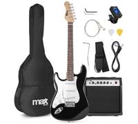 Max GigKit Left Handed Electric Guitar Starter Kit, Black, 40W Amp, 21-Fret