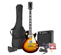 Max GigKit LP Style Beginner Electric Guitar Pack - Sunburst with 40W Amplifier, Digital Tuner & Accessories, Ideal Starter Guitar Set for Rock, Blues & Jazz Players