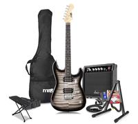 Max Gigkit Quilt Top Beginner Electric Guitar Starter Pack with 6 Months Lessons - Complete Kit for Aspiring Musicians - Ideal for Beginners & Enthusiasts