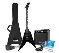 Max Gigkit V Style Beginner Electric Guitar Starter Kit - Black