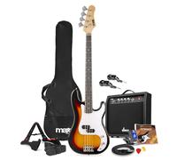 Max GigKit Wireless Beginner Bass Guitar Pack - Sunburst Finish with 40W Amplifier, Wireless Transmitter & Receiver System, Accessories and Online Bass Lessons - Ideal Starter Bass Kit