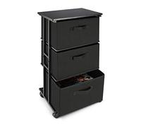 MAX Houser Dresser Storage with 3 Drawers, Fabric Dresser Tower, Vertical Storage Unit for Bedroom, Closet, Office, Black