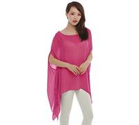 Max Hsuan Summer Womens Ladies Solid Cotton Loose Batwing Lagenlook Kimono Top Shirt Tunic Plus Sizes UK 16-24 Hot Pink