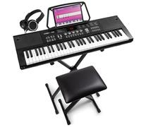 MAX KB15 61-Key Electric Keyboard for Beginners, Complete Electronic Music Keyboard Package with Stand, Stool and 6-Month Free Lessons, Ideal Starter Keyboard Set