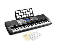 Max KB3 Electric Keyboard Bundle - 61-Key Full-Size Digital Music Keyboards with Velocity Sensitive Keys, Keynote Stickers & 6-Month Online Piano Lessons - Ideal Keyboard for Learners