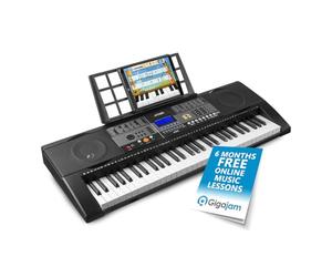 MAX KB3 Electronic Keyboard 61 Key - Portable Keyboard Instrument for Learners with Stand, Built-In Speakers, USB Input & 6 Months Lessons - Ideal Electronic Keyboard for Beginners