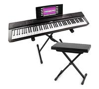 Max KB6 Digital Piano Keyboard Set - 88 Weighted Keys Electronic Piano with Stand, Adjustable Bench, Sustain Pedal & Built-In Speakers - Ideal for Beginners, Students & Professionals