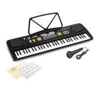 MAX KD61 61-Key Portable Electronic Music Keyboard with Microphone and Transparent Key Stickers, Ideal for Childrens Music Learning, Beginner Keyboard Players, and Interactive Home Practice Sessions
