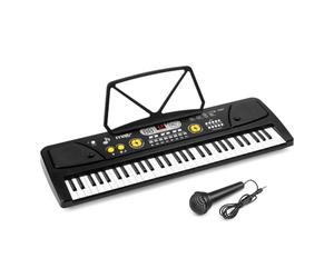 MAX KD61 Portable Battery Powered Electronic Keyboard 61 Keys, Beginner Piano for Kids, Built-In Rechargeable Battery, Single-Key Chord, LED Display, MP3, Microphone, USB-C Powered, Lightweight Design