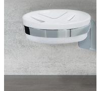 Max Light Chrome Soap Dish with Wall Mount Metal Chrome/ Porcelain