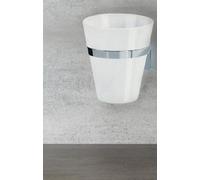 Max Light Chrome Toothbrush Cup with Wall Mount. Metal Chrome/ Porcelain