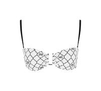 Max Mara Alicia monogram-ruffled bandeau bikini top - White S