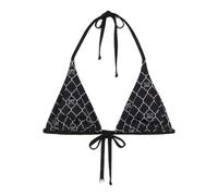 Max Mara Amedea monogram-print biquini top - Black XS