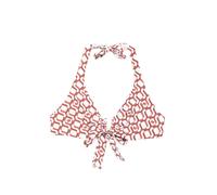 Max Mara Avena geometric-pattern tie bikini top - White S-M