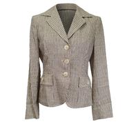 Max Mara Preloved Striped Blazer In Beige Cotton Beige