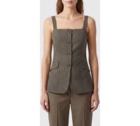 MAX MARA Prince of Wales Virgin Wool Single-Breasted Slim Fit Waistcoat - Size: 44 - female