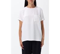 MAX MARA Short-Sleeved Silk Blouse with Tone-on-Tone Monogram - Size: 46 - female