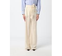 MAX MARA Wide Leg Virgin Wool Trousers with Tie Belt at the Waist - Size: 42 - female