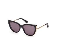 Max Mara Woman Max Mara MM0095 LIZ1 01A Sunglasses Acetate Black Smoke Cat Eye Normal
