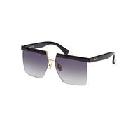 Max Mara Woman MM0071 FLAT 01A Sunglasses Metal Black Smoke Geometric Normal Shaded