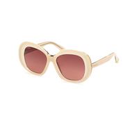 Max Mara Woman MM0087 EDNA 25F Sunglasses Acetate Ivory Brown Round Normal Shaded