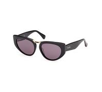 Max Mara Woman MM0093 BRIDGE1 01A Sunglasses Acetate Black Smoke Cat Eye Normal