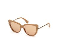 Max Mara Woman MM0095 LIZ1 46G Sunglasses Acetate Brown Brown Cat Eye Normal