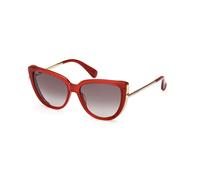 Max Mara Woman MM0095 LIZ1 66B Sunglasses Acetate Red Smoke Cat Eye Normal Shaded
