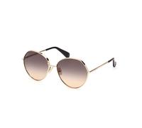 Max Mara Woman MM0096 MENTON 32B Sunglasses Metal Gold Smoke Round Normal