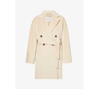 Max Mara Womens Beige Pila Double-breasted Wool and Cashmere-blend Coat 12