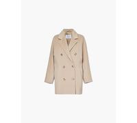 Max Mara Womens Ecru Rebus Notch-lapel Relaxed-fit Wool and Cashmere Coat 8
