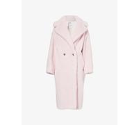 Max Mara Womens Max Mara Teddy Bear Icon Alpaca Wool-Blend Coat Pink M+