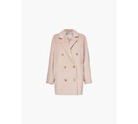 Max Mara Womens Powder Rebus Notch-lapel Relaxed-fit Wool and Cashmere Coat 10